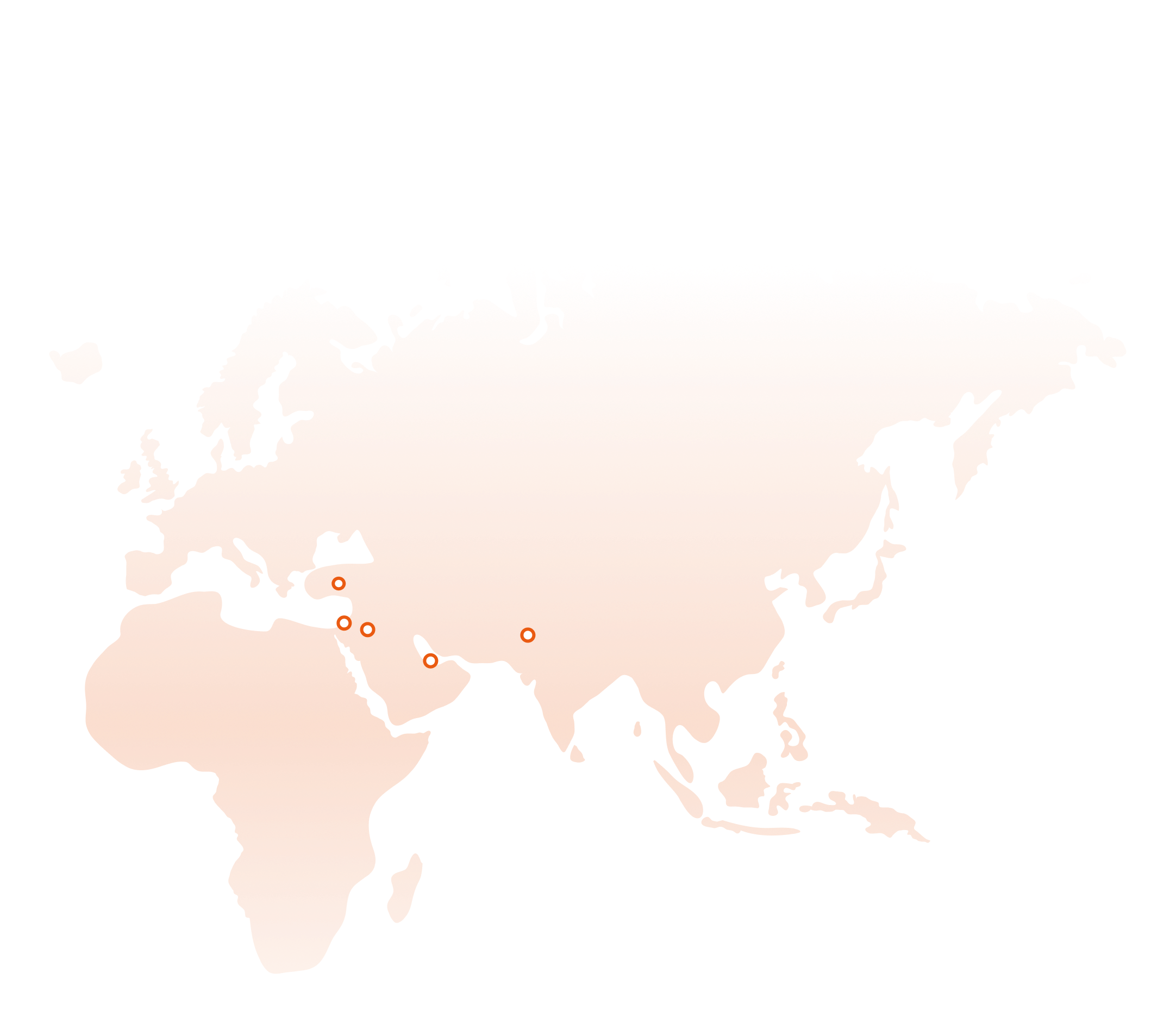 World map with client locations