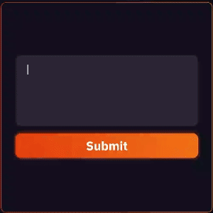 Animated form showing a textbox and orange Submit button highlighting on hover.