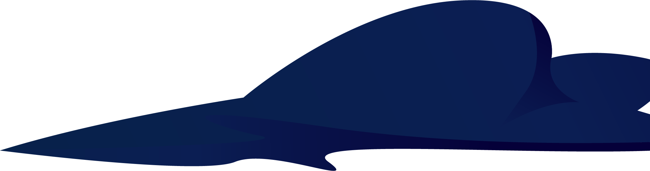 Abstract dark blue curved wave shapes on a transparent background.