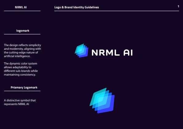 NRML geometric logo construction from the brand guidelines