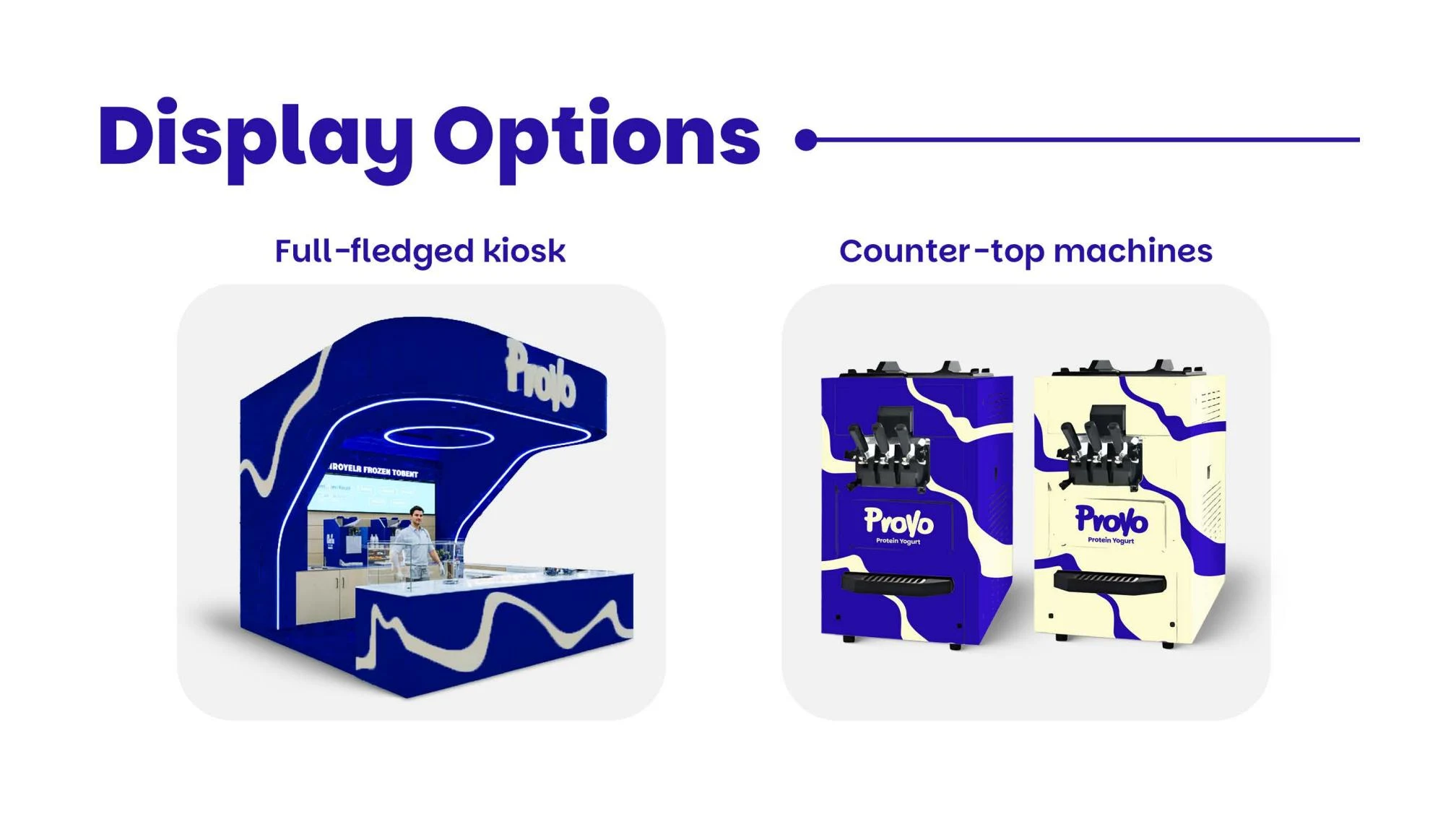 Proyo proposed kiosk and counter-top display options
