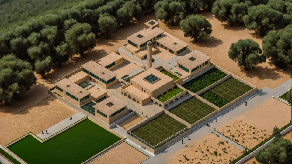 Umma concept study in its landscape setting