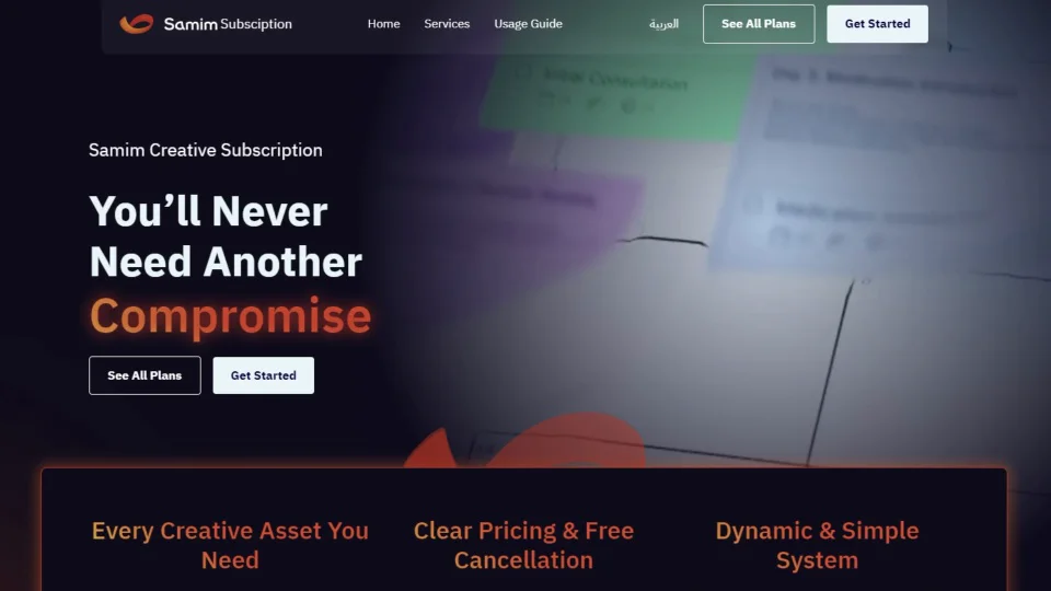 Samim Studios animated website-assets presentation