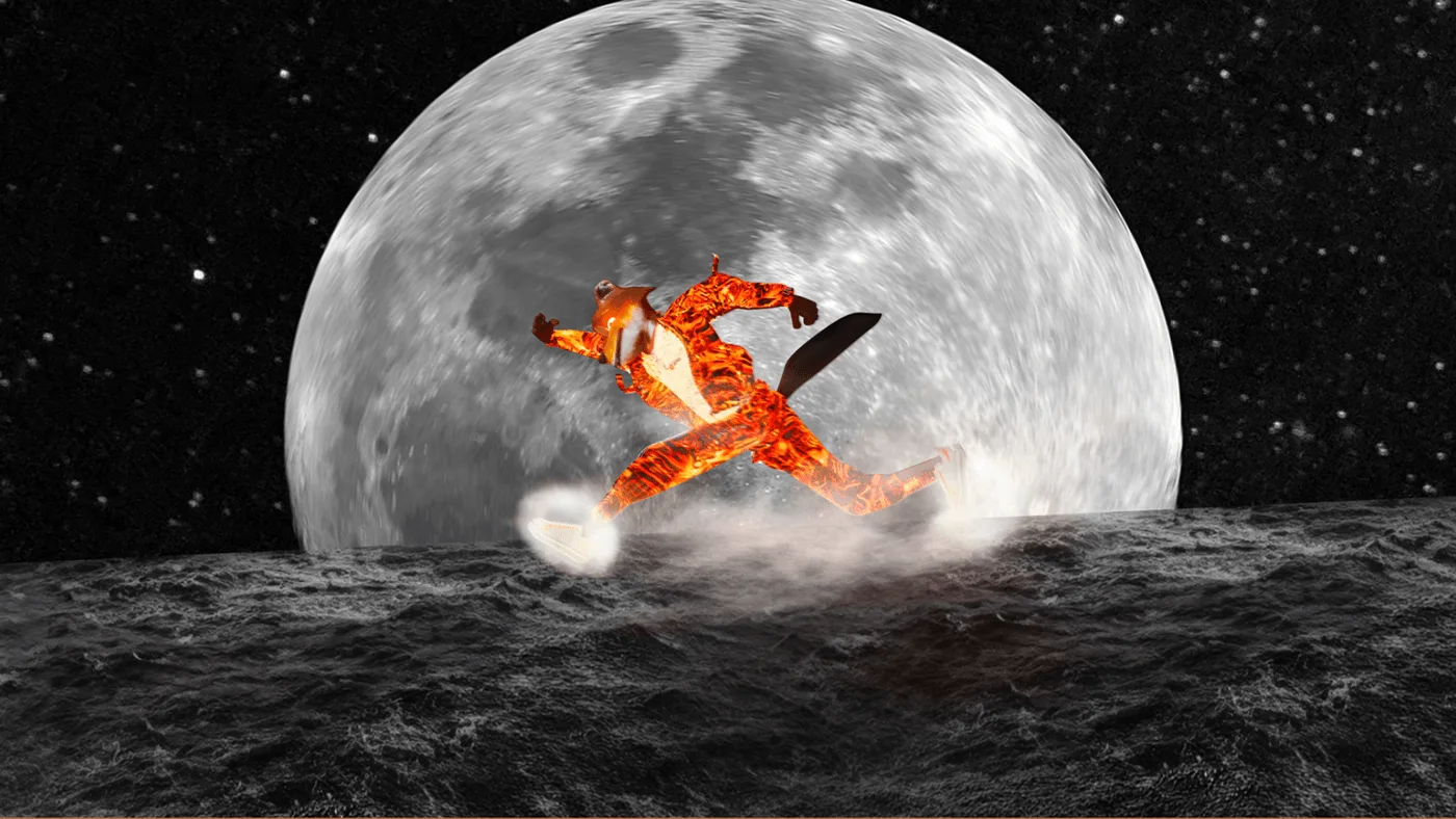 Dheeb character running through a moonlit action scene